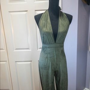 Sage green suede jumper